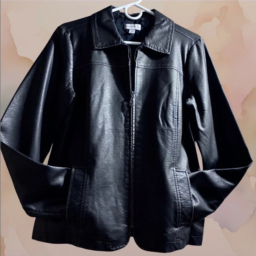 Susan Graver Leather Jacket - Picture 2 of 9
